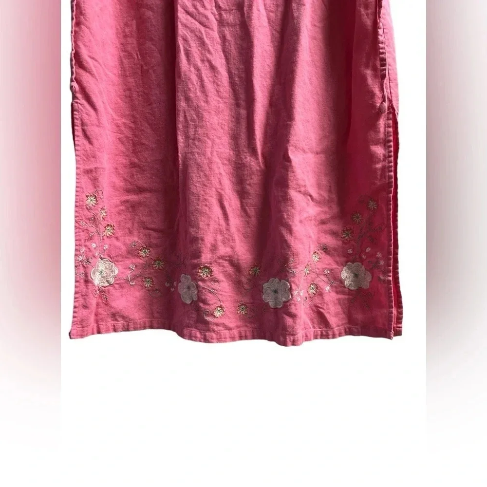 Sag harbor pink floral embroidered slimming cottage core midi dress - Picture 3 of 4